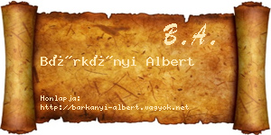 Bárkányi Albert névjegykártya